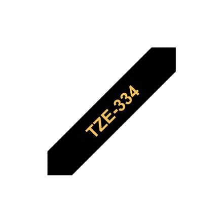 BROTHER P-Touch TZE-334 gold on black 12mm