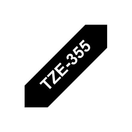 Brother TZe-355 - white on black