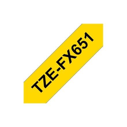 BROTHER P-Touch TZE-FX651 black on yellow 24mm