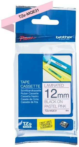 BROTHER TZe-MQE31 tape black/pastel light pink 12mm/4M