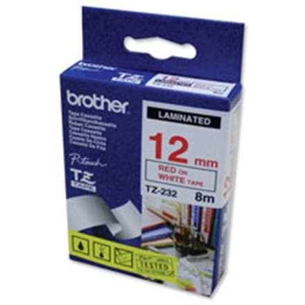 BROTHER P-Touch TZE-232 red on white 12mm