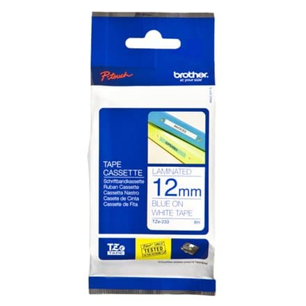 BROTHER P-Touch TZE-233 blue on white 12mm