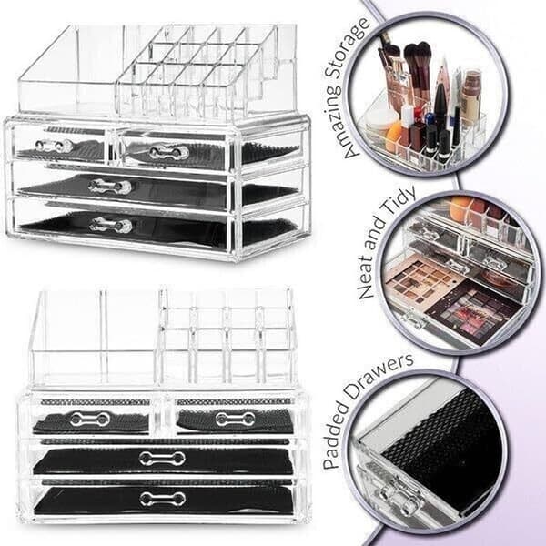 Makeup Organizer i akryl med 4 skuffer