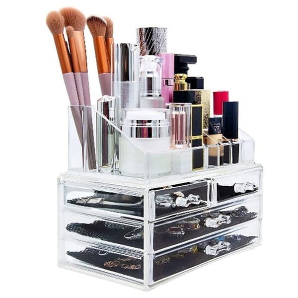 Makeup Organizer i akryl med 4 skuffer