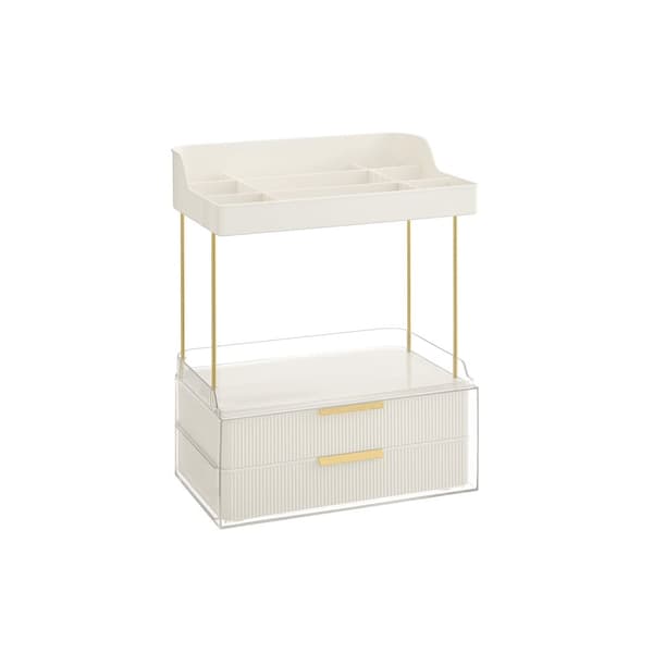 Make-up arrangør 4 niveauer 20 x 32 x 39,1 cm, Wolkwit