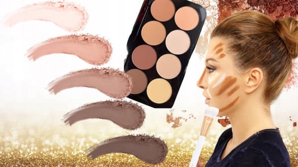 DOUGLAS CONTOURING ANSIGTSMAKEUP BLUSHER BRONZER PALET BRUSH