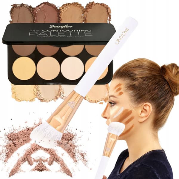 DOUGLAS CONTOURING ANSIGTSMAKEUP BLUSHER BRONZER PALET BRUSH