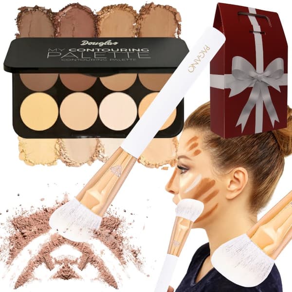 DOUGLAS CONTOURING ANSIGTSMAKEUP BLUSHER BRONZER PALET BRUSH