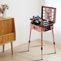 Miniatyrbillede 3 af 4: Rose Gold Makeup Case, LED Spejl, Justerbar Højde, Låseligt Design
