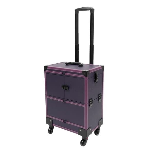 Kosmetisk Trolley Box, Høj Belastningskapacitet, Rummelig Opbevaringsplads,Lilla