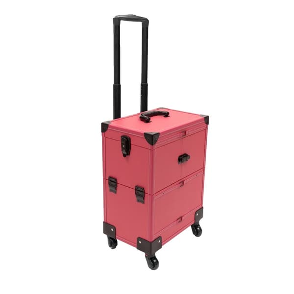 Kosmetiktrolley, hög lastkapacitet, gott om förvaringsutrymme,Rosaröd