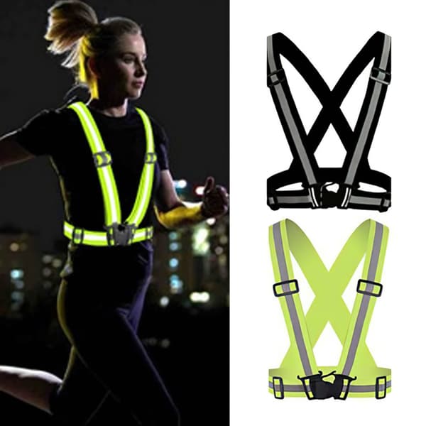 Adjustable Reflective Vest Working Clothes High Safety Security Black