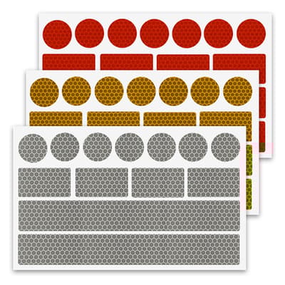 Reflex Klistermärken | Tre färger | 3-pack