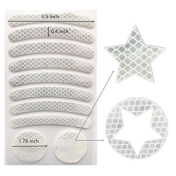 42-PACK Hållbara Reflex Remsor Olika Former