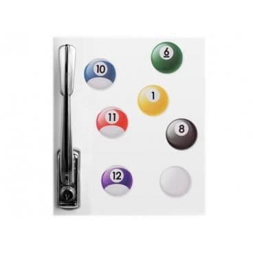 Set med 7 biljardbollsmagneter
