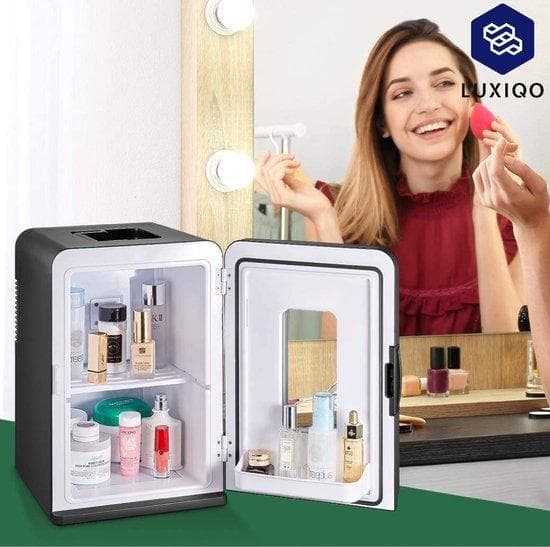 Mini kylskåp - minibar - Bijzet kylskåp - make -up kylskåp - camping kylskåp - silver