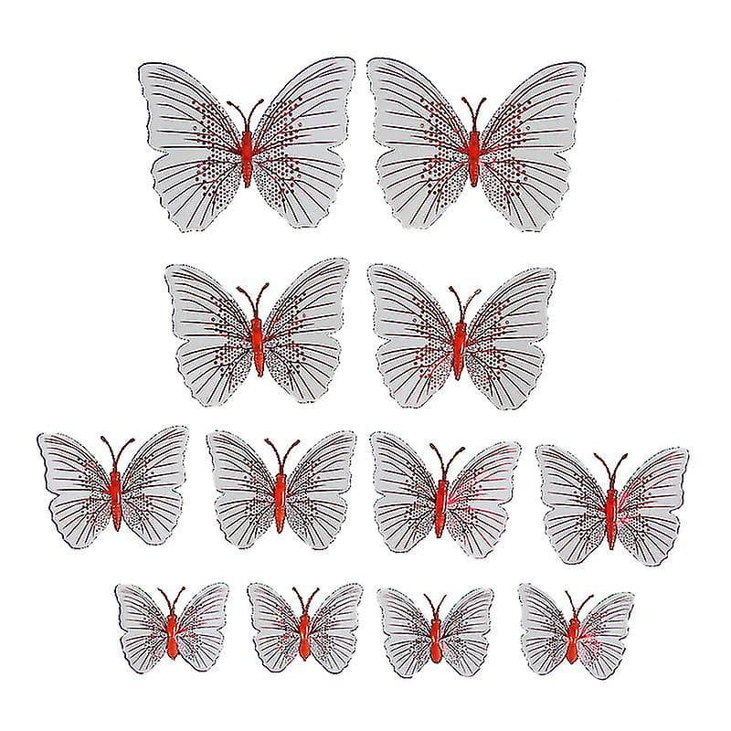 12pcs Creative 3d Refrigerator Magnets Delicate Pvc Magnetic Fridge Sticker Home Decor Accessories (red)
