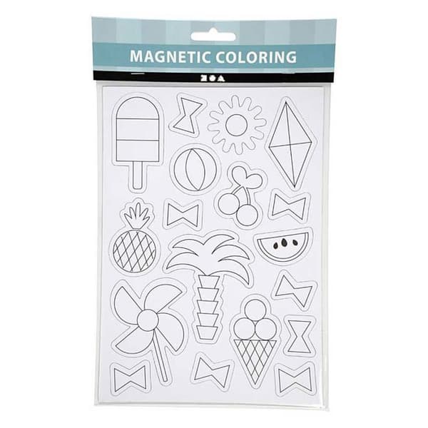 Magnetsfiguriner - Sommar - 18 st - Plast - Resin - Tryckta mönster