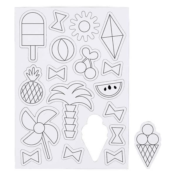 Magnetsfiguriner - Sommar - 18 st - Plast - Resin - Tryckta mönster