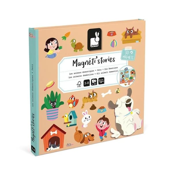 Magnéti'Stories Tamdjur - Magnetiskt utbildningsspel 30 magneter - Barnleksak i FSC-kartong - Från 3 år