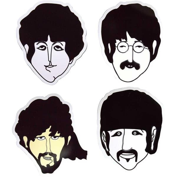 The Beatles Epoxy Magnet Set: Yellow Submarine Heads Embossed