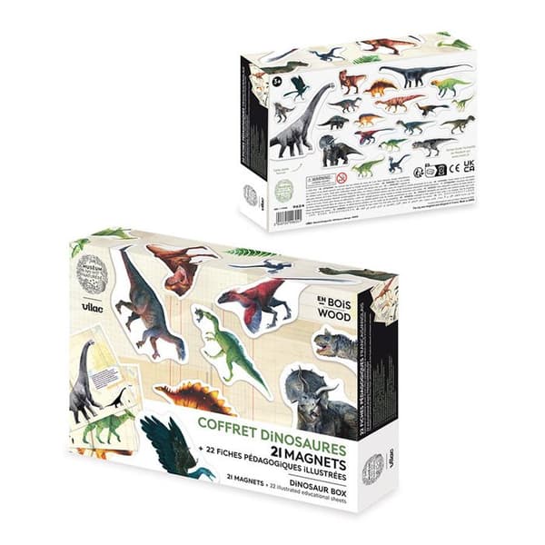 Vilac - Box med 21 dinosauriemagneter