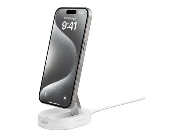 Trådlös laddningsstation - Belkin - BoostCharge Pro - Magnetisk - 15 Watt - Vit