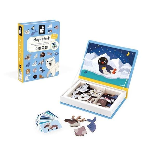 Magnéti'Book Polardjur - Magnetiskt utbildningsspel 30 magneter + 10 modeller - Barnleksak i FSC-kartong - Från 3 år