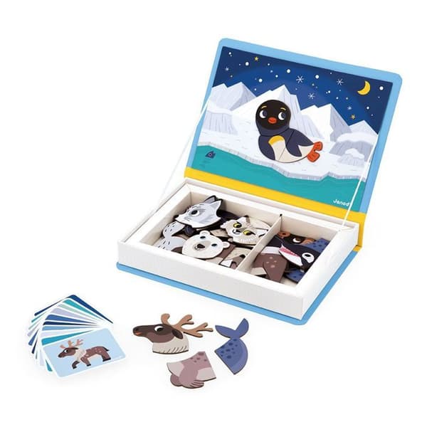 Magnéti'Book Polardjur - Magnetiskt utbildningsspel 30 magneter + 10 modeller - Barnleksak i FSC-kartong - Från 3 år