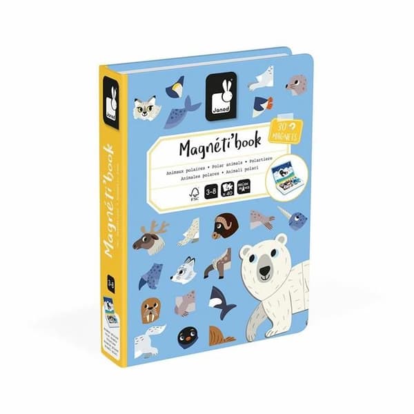 Magnéti'Book Polardjur - Magnetiskt utbildningsspel 30 magneter + 10 modeller - Barnleksak i FSC-kartong - Från 3 år