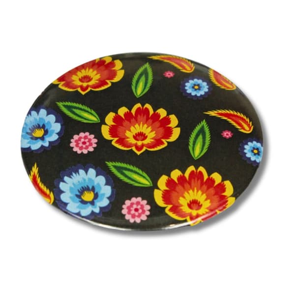 Magnet folkmusik Łowicz blommor svart