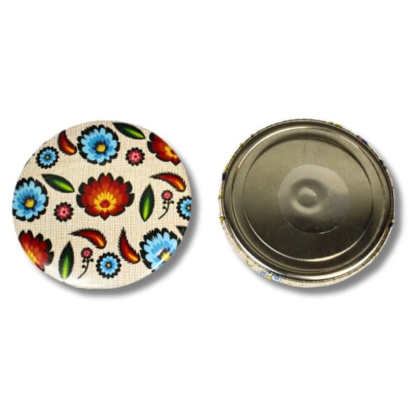 Magnet folkemusik Łowicz blomster beige