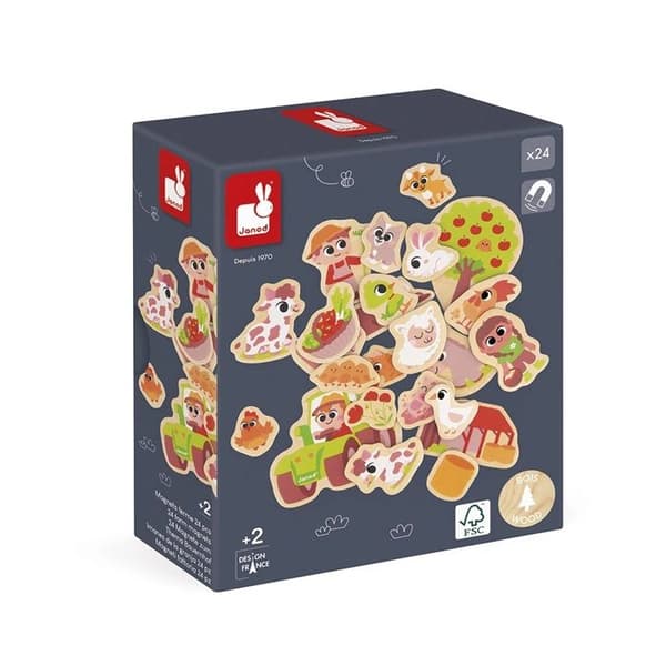 Janod - Magneter Gård 24 delar - JURATOYS