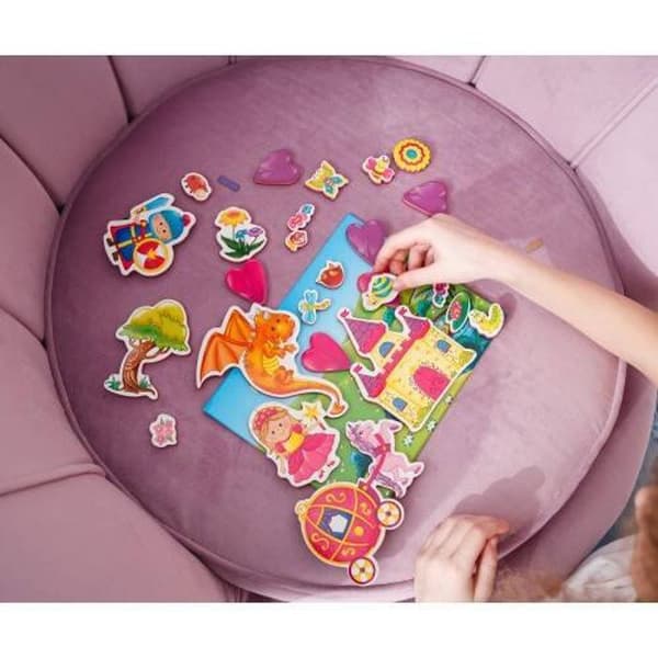 MAGNETISKT SPEL PRINSESSA OCH RIDDAR SPEL FÖR UTBILDNING MAGNETER RÖDABUGG