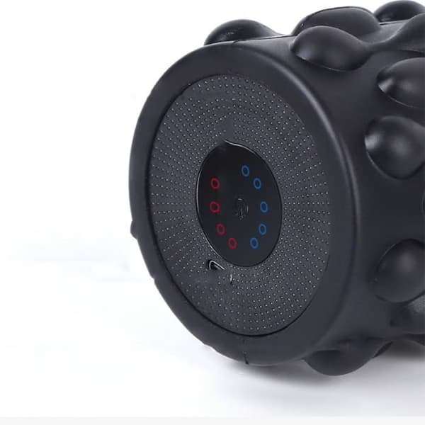USB-vibrationselektrisk yogakolumn 5-hastighets massivt skumskaft Massage Stick Massager Rullande skaft PU-material