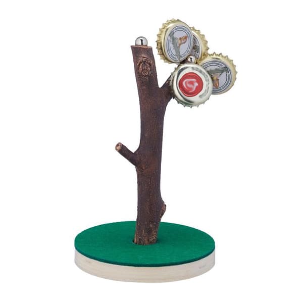 Relaxdays magnetiskt träd för kapslar, drickespel &amp; kapselstöd, HxD 14x9 cm, presentidé, 2 magneter, multicolor