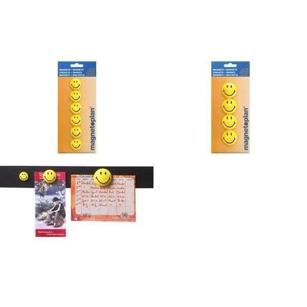 Magneter - MAGNETOPLAN - Smiley - 20 mm - 8 stycken - Plast.