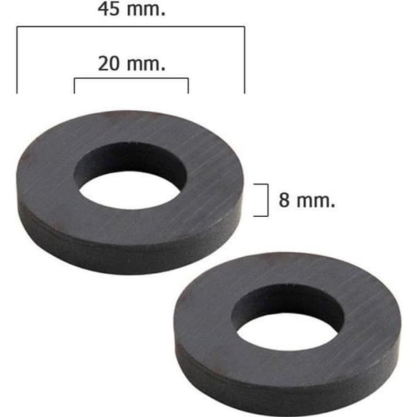 Magnet - Wolfpack - Ferrit - Ring 45x20x8 mm - Blister med 2 enheter