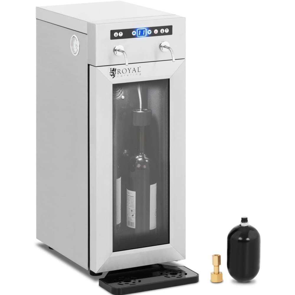 Royal Catering Vinkyl - Med dispenser - 2 flaskor - Rostfritt stål