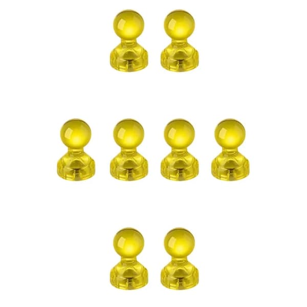 Køleskabsmagnet - Nålemagnet - Akryl - 8 stk. - Gul