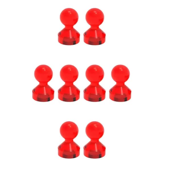 Køleskabsmagnet - Nålemagnet - Akryl - 8 stk. - Rød