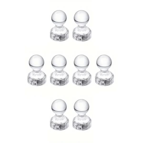Kylskåpsmagnet - Kartnålsmagnet - Akryl - 8st - Vit