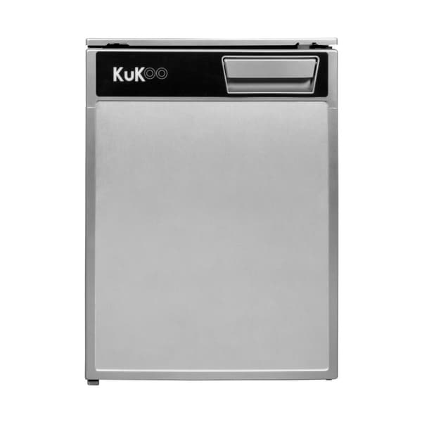Kompressor Køler Fryser 46,5L 12 / 24V DC LED Autocamper Caravan Van Sølv Sort Rustfrit Stål Venstre/Højre Åbning 5°C Køler -18°C Fryser isterning