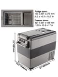 Miniatyrbild 9 av 9: 55L 60W 12/24V DC 110-240V AC bärbar bil/hem kylskåp med kompressor, panel/APP kontroll, stort utrymme, effektiv kylning, lågt brus