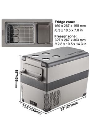 45L 60W 12/24V DC 110-240V AC bärbar bil/hem kylskåp med kompressor, panel/APP kontroll, stort utrymme, effektiv kylning, lågt brus