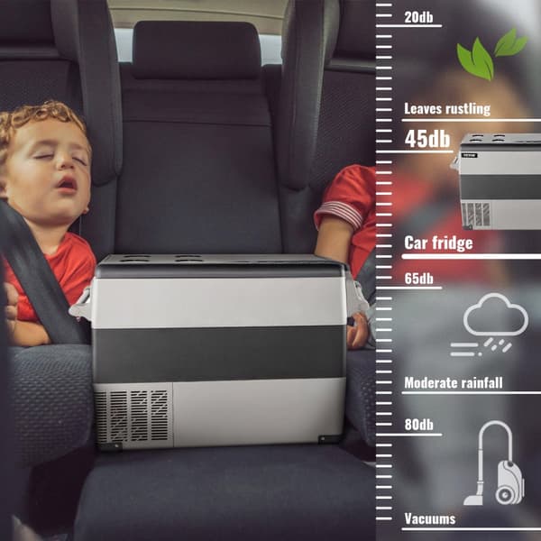 35L 60W 12/24V DC 110-240V AC bärbar bil/hem kylskåp med kompressor, panel/APP kontroll, stort utrymme, effektiv kylning, lågt brus