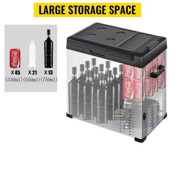 30L 60W 12/24V DC 110-240V AC bärbart kylskåp med digital panel, effektiv kompressorkylning, humaniserad design, bred applikation