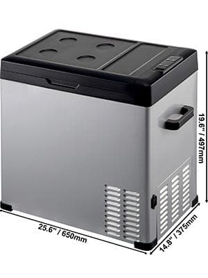 50L 60W 12/24V DC 110-240V AC bärbart kylskåp med digital panel, effektiv kompressorkylning, humaniserad design, bred applikation