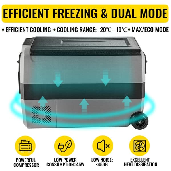 36L 45W 12/24V DC 100-240V AC bärbart bil- och hemkylskåp med kompressor, dubbelzon, APP-kontroll, med bilbatteriskydd