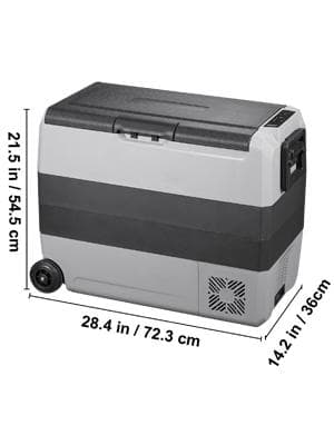60L 80W 12/24V DC 100-240V AC bärbart bil- och hemkylskåp med kompressor, dubbelzon, APP-kontroll, med bilbatteriskydd
